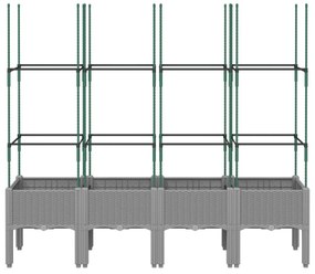 világosszürke PP rácsos kerti ültetőláda 160 x 40 x 142,5 cm