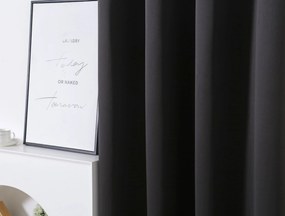 OXFORD fekete függöny 140x250 cm Felfüggesztés: Fém gyűrűk
