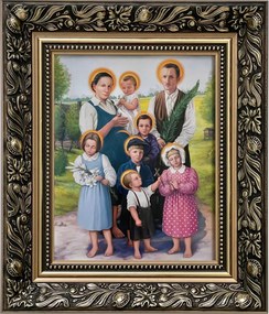 Vászonkép 35x30 Áldott Ulm Család Arany Díszített Keret