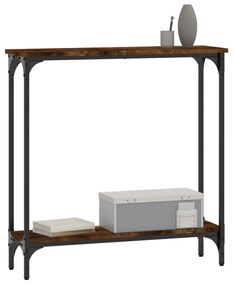 füstös tölgy színű szerelt fa tálalóasztal 75x22,5x75 cm