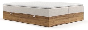 Bézs-natúr színű ágyneműtartós boxspring ágy 180x200 cm Faro – Maison de Rêve