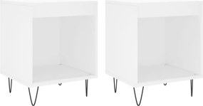 vidaXL 2 db fehér szerelt fa éjjeliszekrény 40 x 35 x 50 cm