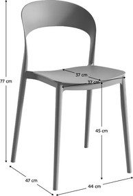 Rakásolható szék, szürke, RADANA NEW