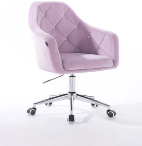 HR830K Halványlila Modern Velúr Szék Krómozott lábbal