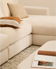 Bézs zsenília sarokkanapé (jobb oldali-heverő résszel) Alea – Kave Home