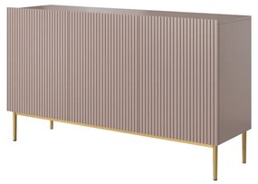 Nicole komód 150 cm - antik rózsaszín MDF / arany lábak