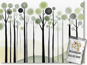 Fotótapéta Flizelina Absztrakt Grafika Zöld Erdő Fák 104x70,5 ragasztó