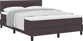 vidaXL Boxrugós ágy matracmal Sötét Barna 140 x 190 cm szövet