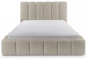 Aura kárpitozott ágy ágyneműtartóval 180x200 cm - bézs Quelle 05 bouclé