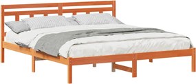 vidaXL Ágykeret Barna 200 x 200 cm Tömör fenyőfa
