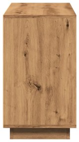 kézműves tölgy színű szerelt fa tálalószekrény 102 x 35 x 60 cm