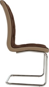 Étkezőszék, barna szövet/textilbőr bézs/króm, SALOMA NEW