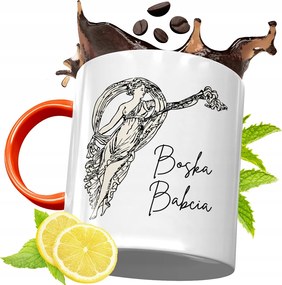 Narancssárga Bögre Nagymamáknak Nagymama Napjára Ajándék fényképes nyomattal