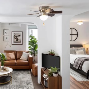 ZEVENTI - Mennyezeti ventilátor GALDANA 1xE27/60W/230V barna/bézs