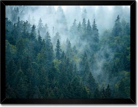 Poszter fekete keretben 40x30 Erdő a ködben Utazás
