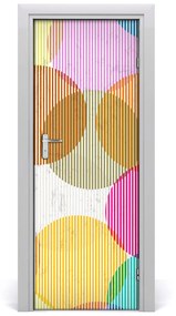 Poszter tapéta ajtóra színes körök 75x205 cm