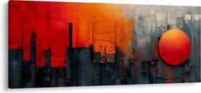 Kép - Absztrakt festmény a városról (120x50 cm)