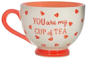 Piros-fehér kerámia bögre 400 ml You are My Cup of Tea – Sass &amp; Belle