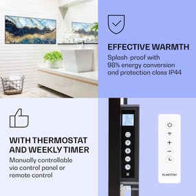 Klarstein Wonderwall Air Art Smart, infravörös hősugárzó, 120 x 60 cm, 700 W, kék márvány