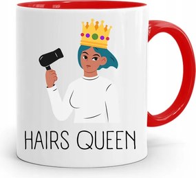 Piros Fodrász Bögre Fodrász Hairs Queen nyomott mintával