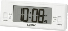 Fehér Ébresztőóra Seiko QHL093W Hőmérő Higrométer 2 Riasztás Háttérvilágítás