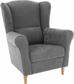 Füles fotel, szürke, CHARLOT