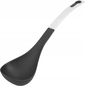 Leves- és szósztartó kanál acél fekete 32 cm