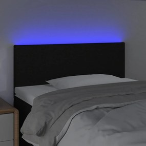 fekete szövet LED-es fejtámla 90x5x78/88 cm