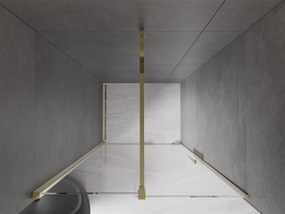 Mexen Velar, nyitható tolóajtó 75x200 cm, 8mm átlátszó üveg, arany fényes, 871-075-000-01-50