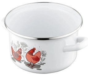 Emalia Pleszew Rubinka zománcozott edény fedővel , 16 cm, 2 l