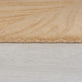 Lino Leaf világosbarna gyapjú szőnyeg, 160 x 230 cm - Flair Rugs