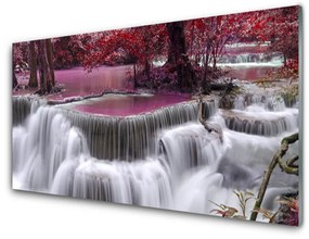 Üvegkép Fa vízesés Természet 100x50 cm