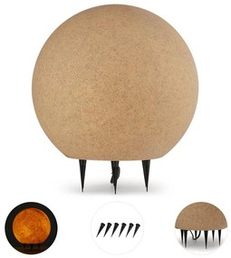 Sandshine L gömbölyű kültéri lámpa, világító gömb, Ø 40cm, homokkő
