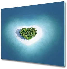 Üveg vágódeszka Szív alakú sziget 60x52 cm