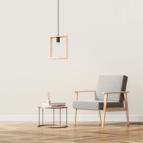 Sollux SL.1310 - Csillár zsinóron ARIES 1xE27/15W/230V bükkfa/bézs