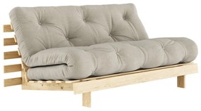 Bézs len kinyitható kanapé 160 cm Roots - Karup Design