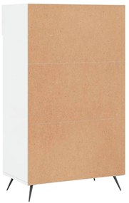 magasfényű fehér szerelt fa cipőszekrény 60 x 35 x 105 cm