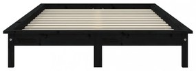 Super King Size fekete tömör fenyőfa ágykeret 180 x 200 cm