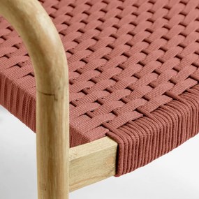 Sheryl eukaliptuszfa kerti szék terrakotta színű húrozással - Kave Home