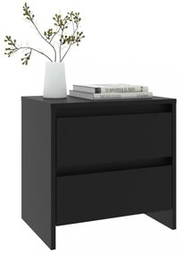 2 db fekete forgácslap éjjeliszekrény 45 x 34,5 x 44,5 cm