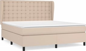 vidaXL cappuccino színű műbőr rugós ágy matraccal 160 x 200 cm