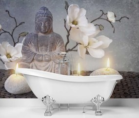 Gario Fotótapéta Buddha gyertyákkal Anyag: Vlies, Méret: 100 x 70 cm