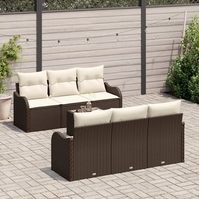 Kerti Kanapé Szett 7 pcs Barna 55 x 55 x 37 cm Poli rattan