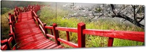 Vászonkép 150x50 Vörös híd Japánban