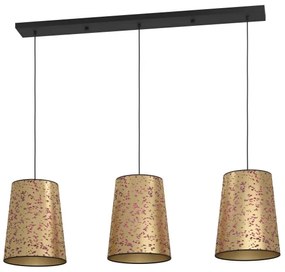 Eglo 390293 - Csillár zsinóron CASTUERA 3xE27/25W/230V arany/rózsaszín