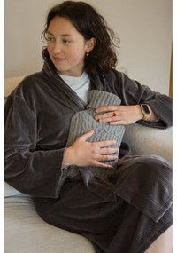 Szürke mikroplüss fürdőköpeny S/M Elena – Tiseco Home Studio