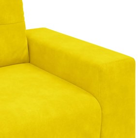 2 darabos kanapészett párnákkal sárga bársonyból