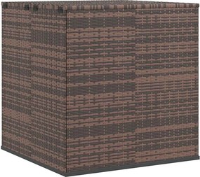 Barna Polyrattan Kerti Párnatartó Doboz 100 X 97,5 X 104 Cm