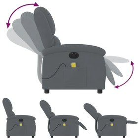 vidaXL sötétszürke bársony elektromos dönthető masszázsfotel