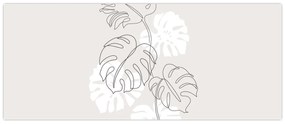Kép - Vonalkép monstera N⁰3 (120x50 cm)